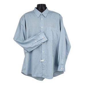 Bachrach Italian Cotton Chambray Men's Button Up Dress Shirt Long Sleeves
